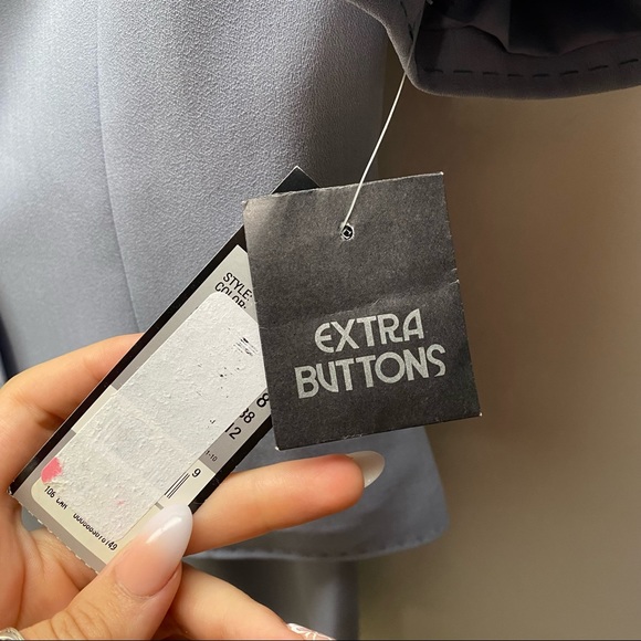 Kasper ASL dusty blue NWT skirt set with blazer size 8 with zip up and button up - Picture 3 of 14